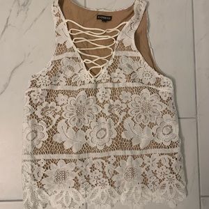 Express White Lace Top